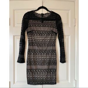 Black and nude lace dress